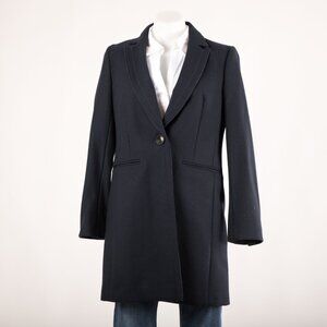 Banana Republic Navy Wool Blend Tailored Coat Size 0